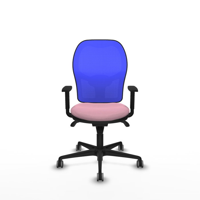 PIQUERAS Y CRESPO Silla de oficina Jorquera con mecanismo Sincro, Tela Rosa y Malla Azul PIQUERAS Y CRESPO Silla de oficina Jorquera con mecanismo Sincro, Tela Rosa y Malla Azul