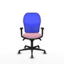 PIQUERAS Y CRESPO Silla de oficina Jorquera con mecanismo Sincro, Tela Rosa y Malla Azul