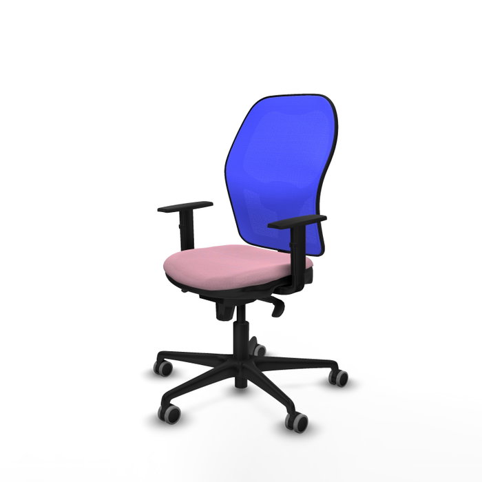 PIQUERAS Y CRESPO Silla de oficina Jorquera con mecanismo Sincro, Tela Rosa y Malla Azul PIQUERAS Y CRESPO Silla de oficina Jorquera con mecanismo Sincro, Tela Rosa y Malla Azul
