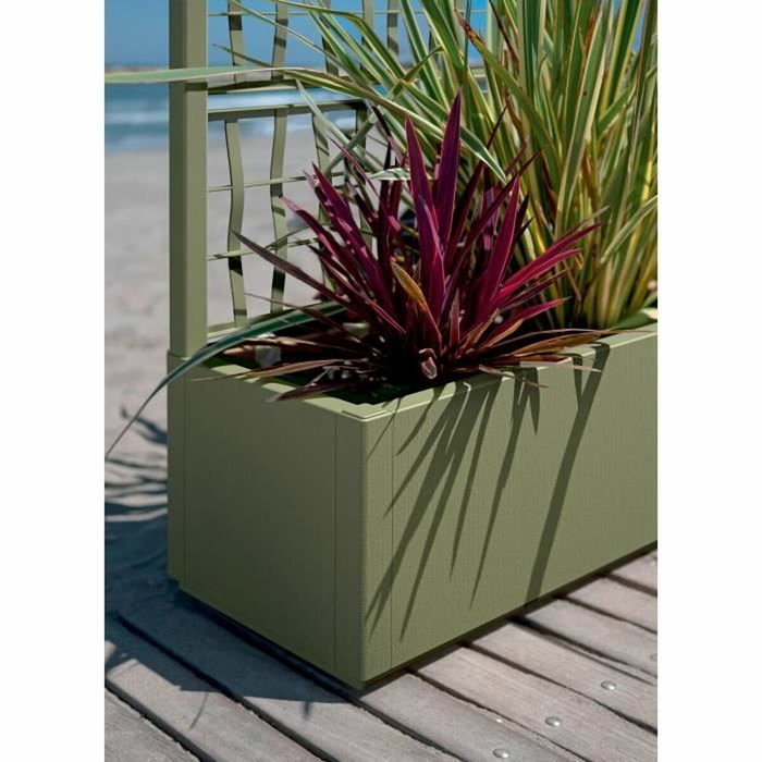 Stefanplast Jardinera Rectangular Ethica 80 cm con Enrejado Color Topo