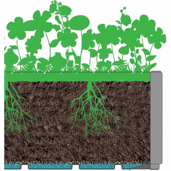 Stefanplast Jardinera Rectangular Ethica 80 cm con Enrejado Color Topo