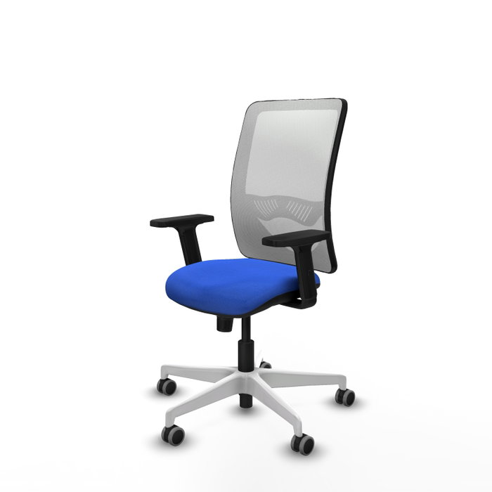 PIQUERAS Y CRESPO Silla de oficina Zulema con mecanismo Sincro, Azul y Blanco