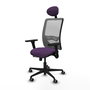 PIQUERAS Y CRESPO Silla de oficina Zulema con mecanismo Sincro/Traslack, Morado y Gris