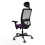 PIQUERAS Y CRESPO Silla de oficina Zulema con mecanismo Sincro/Traslack, Morado y Gris