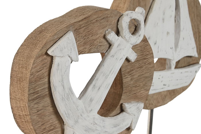 DKD Home Decor Decoración de Resina Barco Ancla Surtido 2 Unidades