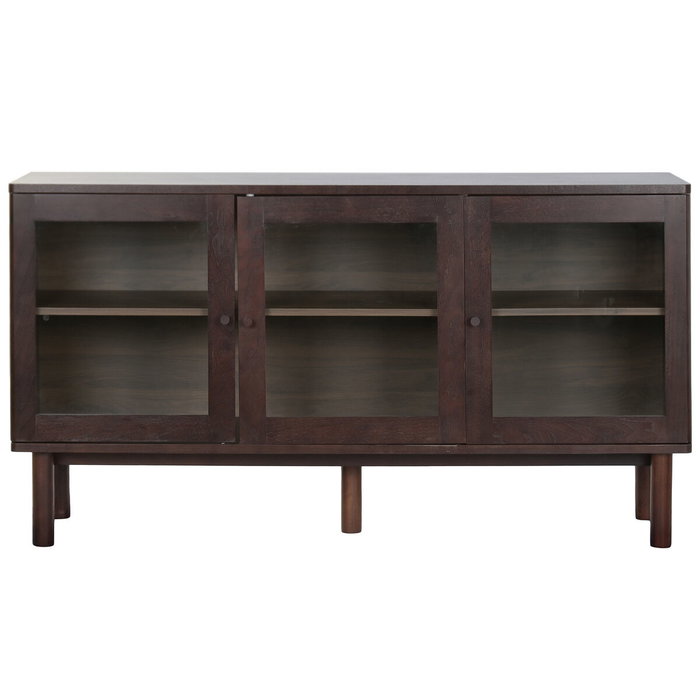 DKD Home Decor Buffet KITH MDF y Cristal Marrón Oscuro