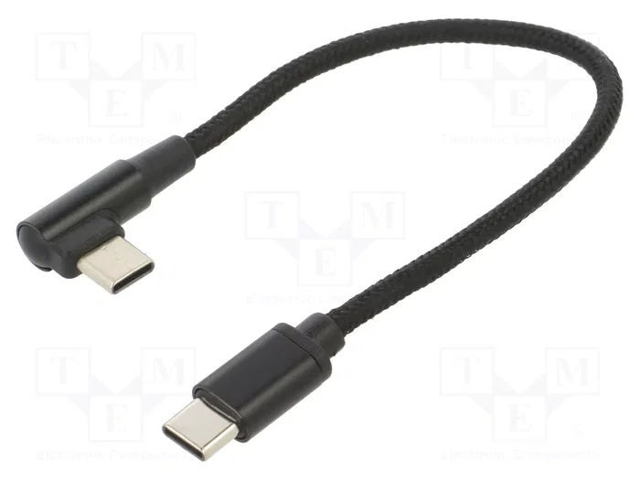 Gembird Cable USB tipo C macho-macho trenzado en algodón 0,2 m Negro