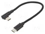 Gembird Cable USB tipo C macho-macho trenzado en algodón 0,2 m Negro