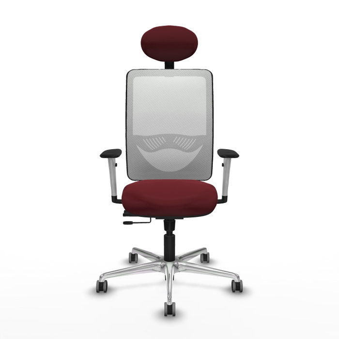 PIQUERAS Y CRESPO Silla de oficina Zulema con mecanismo Sincro/Traslack, Granate y Blanco PIQUERAS Y CRESPO Silla de oficina Zulema con mecanismo Sincro/Traslack, Granate y Blanco
