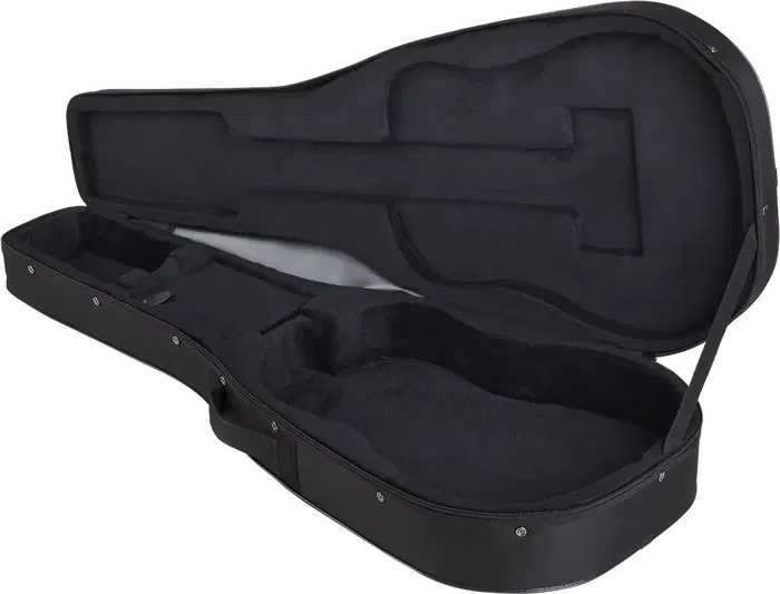 TOBAGO Funda Semirrígida Guitarra Acústica Dreadnought y Auditorium Negro Poliéster 600D Terciopelo