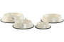 DKD Home Decor Bol Básicos de Metal, Set de 4 Piezas Beige, Comedero 1.5L, Dimensiones 29x29x6.5 cm