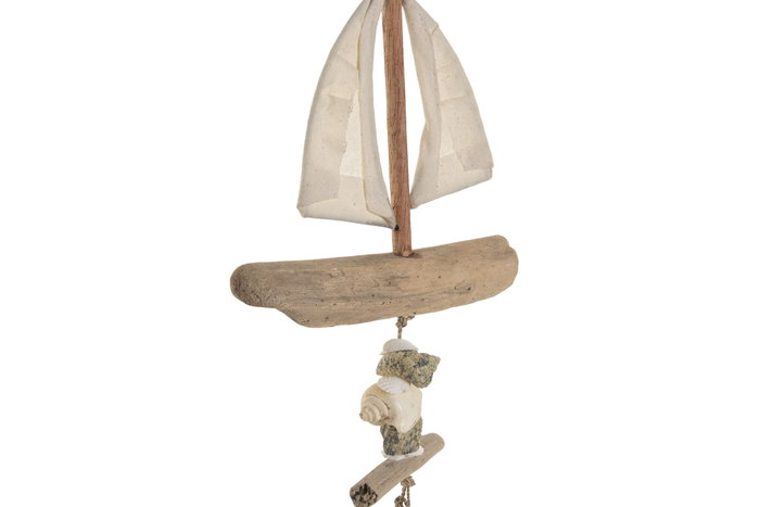 DKD Home Decor Decoración Colgante Albasia Azul y Blanco