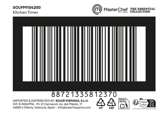 Inde Temporizador de Cocina Manual, 59 x 45 mm, Temporizador Mecánico con Ventosa para Encimera (4 Unidades)