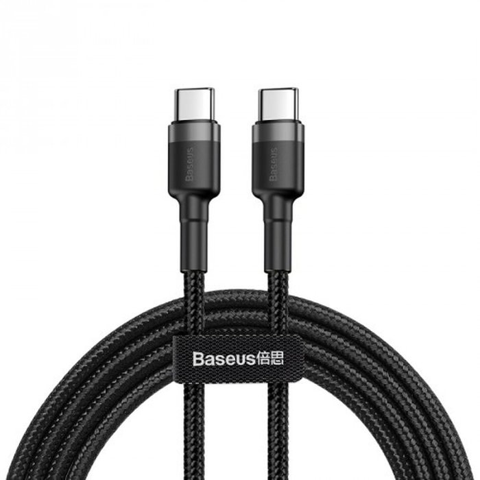 Baseus Cable Cafule USB-C a USB-C 60W 1m Negro/Gris