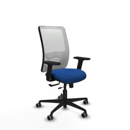PIQUERAS Y CRESPO Silla de oficina Zulema con mecanismo Sincro/Traslack, Azul y Blanco