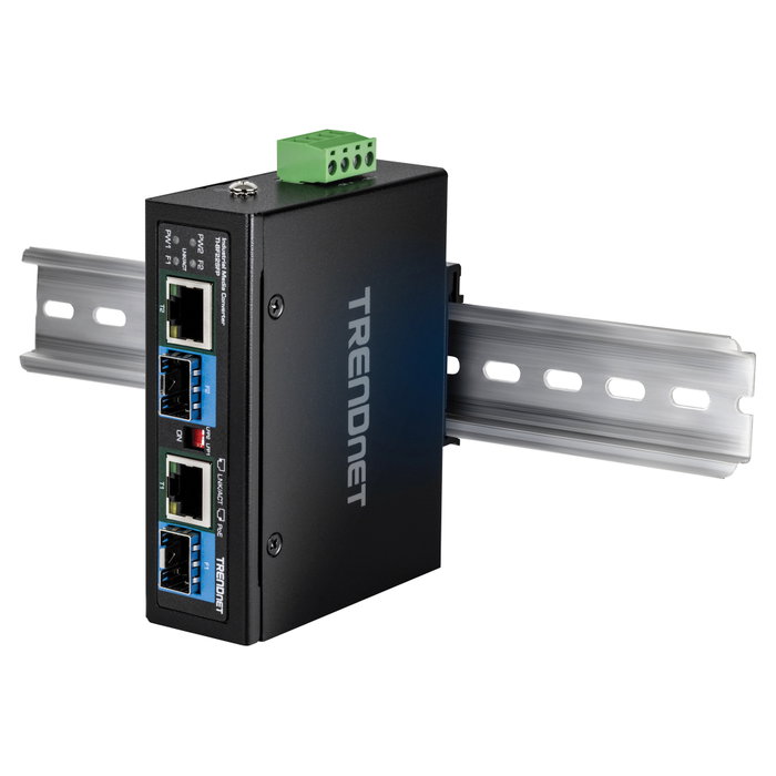 Trendnet TI-BF22SFP Convertidor de Medios Industrial 2 Puertos SFP a Gigabit PoE++ Negro Trendnet TI-BF22SFP Convertidor de Medios Industrial 2 Puertos SFP a Gigabit PoE++ Negro