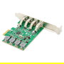 Digitus Tarjeta Add-On PCI Express USB 3.0 PCIe de 4 puertos, USB 3.2 Gen 1, Factor de forma Full-height / Low-profile, Compatible con Windows 10/7/8/8.1 y Linux