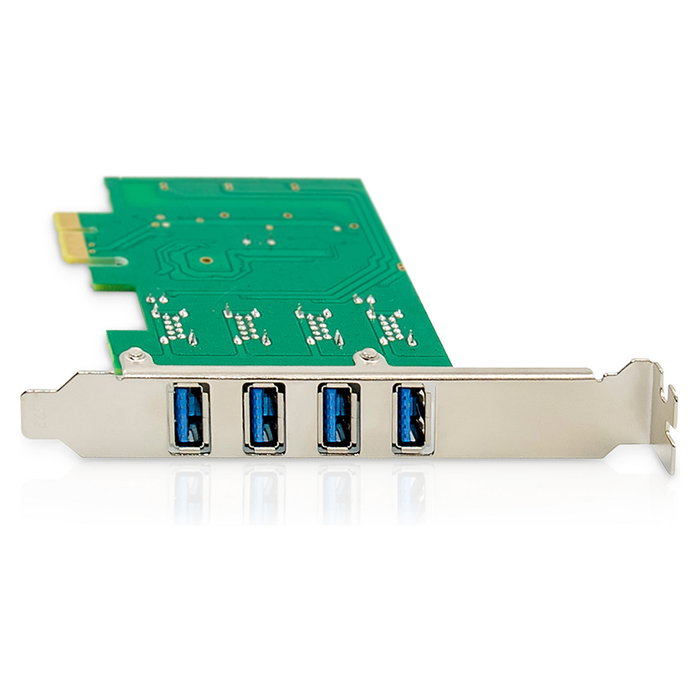 Digitus Tarjeta Add-On PCI Express USB 3.0 PCIe de 4 puertos, USB 3.2 Gen 1, Factor de forma Full-height / Low-profile, Compatible con Windows 10/7/8/8.1 y Linux