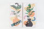 DKD Home Decor Cuadro Lienzo Pino 40x2x80 Maceta Surtido de 2 Unidades