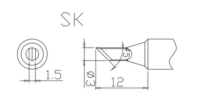 QUICK Punta de soldadura tipo cuchillo 3mm