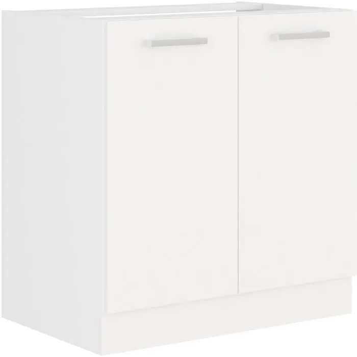 Atlas Mueble Fregadero 2 Puertas ATLAS L 80 x H 82 x P52 cm Decoración Blanca Sin Encimera Atlas Mueble Fregadero 2 Puertas ATLAS L 80 x H 82 x P52 cm Decoración Blanca Sin Encimera