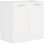 Atlas Mueble Fregadero 2 Puertas ATLAS L 80 x H 82 x P52 cm Decoración Blanca Sin Encimera