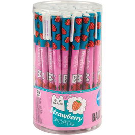 Boligrafo Centrum Strawberry Cat Bote De 48