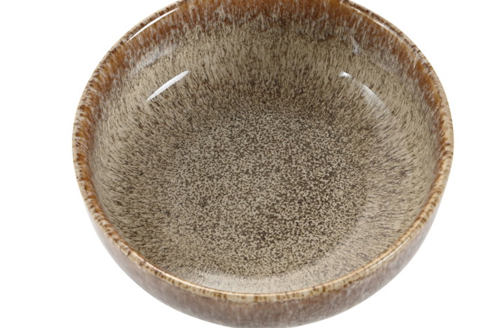 DKD Home Decor Bol de Gres Esmaltado Beige 15x15x5 cm