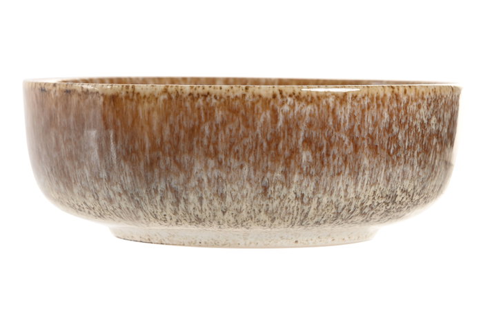 DKD Home Decor Bol de Gres Esmaltado Beige 15x15x5 cm