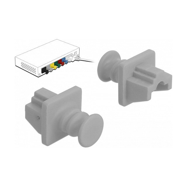 DeLOCK 86508 Cubierta antipolvo para puerto RJ-45, 10 unidades, Gris DeLOCK 86508 Cubierta antipolvo para puerto RJ-45, 10 unidades, Gris