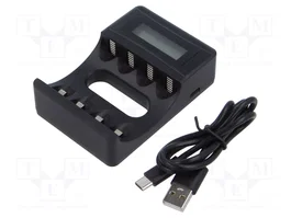 QOLTEC Cargador de Microprocesador para Ni-Cd y Ni-MH con LCD
