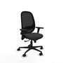 PIQUERAS Y CRESPO Silla de oficina Cilanco con mecanismo Sincro, Brazos 3D y Tela Negra