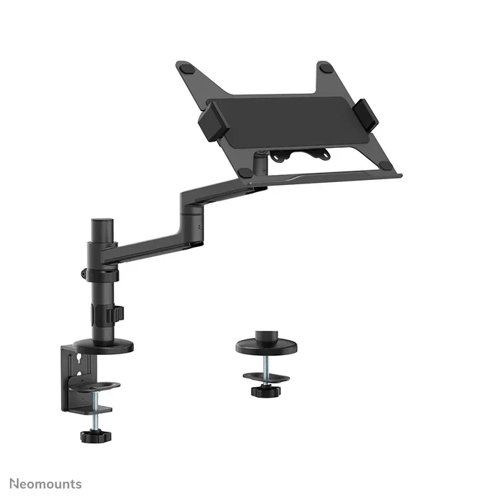 Neomounts DS20-425BL1 NEXT Lite - Soporte de escritorio ajustable para portátiles de 11.6" a 17.3" (hasta 5 kg) - Negro, 360° rotación, VESA 100x100, gestión de cables