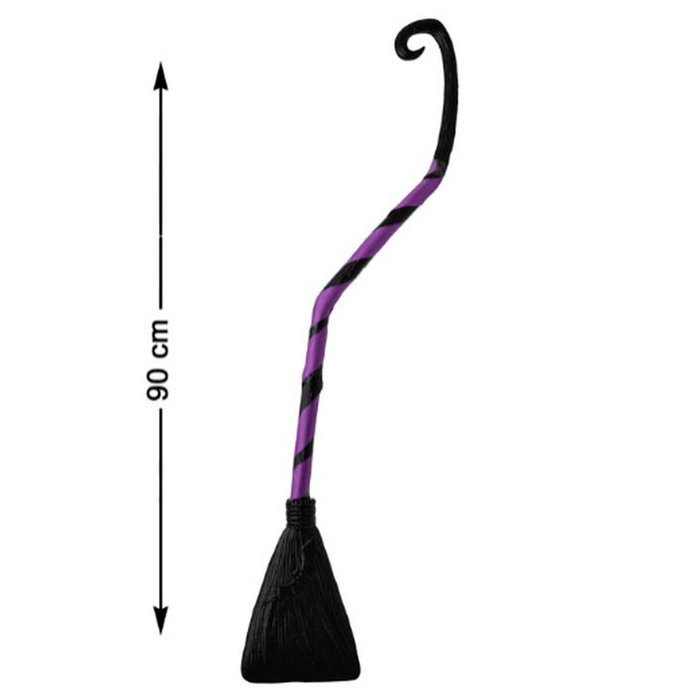 Atosa Escoba de Bruja Desmontable 90 cm Morada y Negra