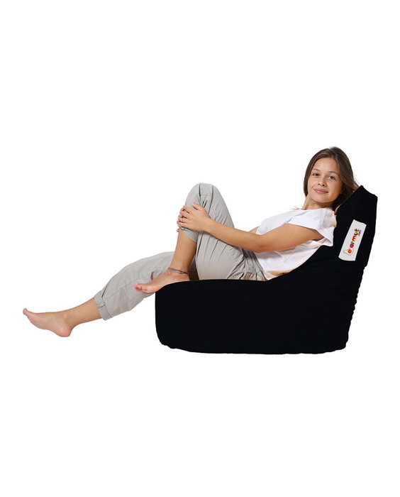 Atelier Del Sofa Puf de Jardín Black v2, Comodidad y Estilo, Resistente a la Intemperie, Negro, para Exteriores