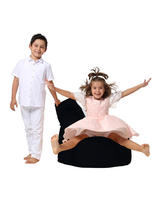 Atelier Del Sofa Puf de Jardín Black v2, Comodidad y Estilo, Resistente a la Intemperie, Negro, para Exteriores