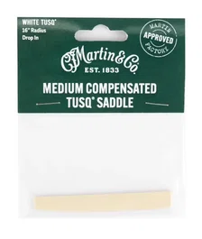 MARTIN Cejuela de Puente (Saddle) TUSQ Medium Compensated para Guitarra, Mejora Tono y Afinación, Material Sintético de Alta Calidad, Longitud 2.9 pulgadas