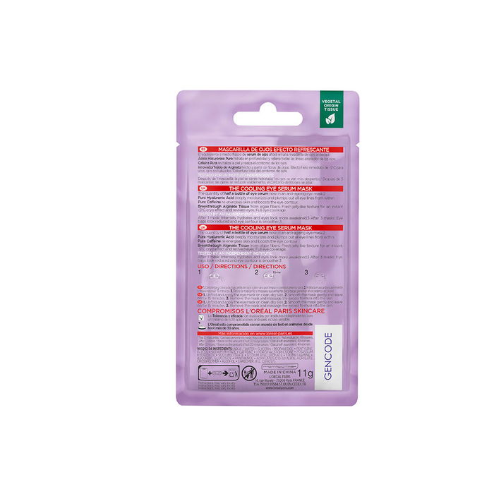 L'Oréal Paris REVITALIFT FILLER Mascarilla Facial con Ácido Hialurónico Anti-Ojeras y Bolsas 11 g