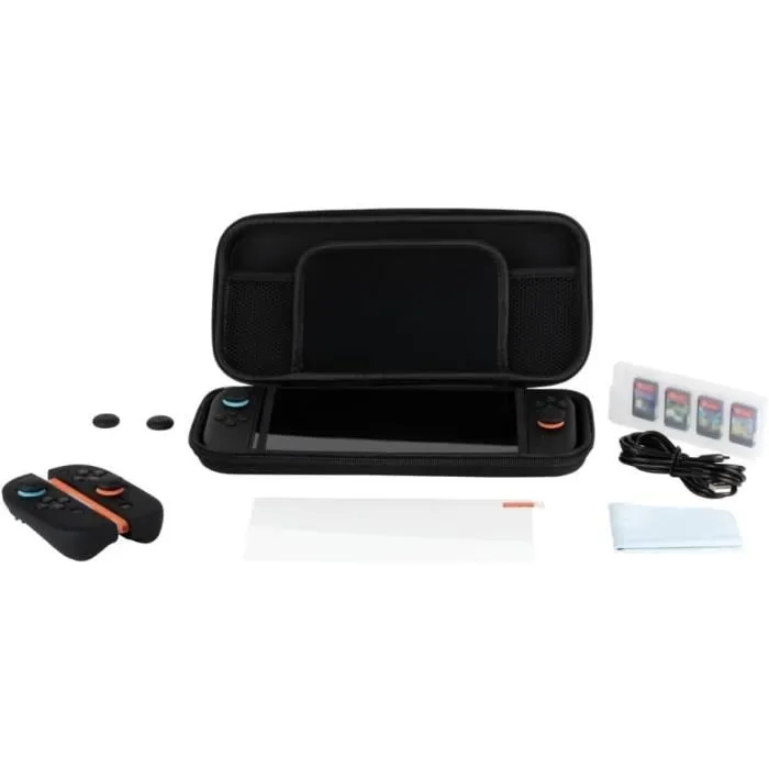 Konix Paquete de Accesorios para Nintendo Switch: Funda, 4 Soportes para Joysticks, Protector Pantalla Vidrio Templado, Estuche para 9 Juegos, Auriculares Konix Paquete de Accesorios para Nintendo Switch: Funda, 4 Soportes para Joysticks, Protector Pantalla Vidrio Templado, Estuche para 9 Juegos, Auriculares