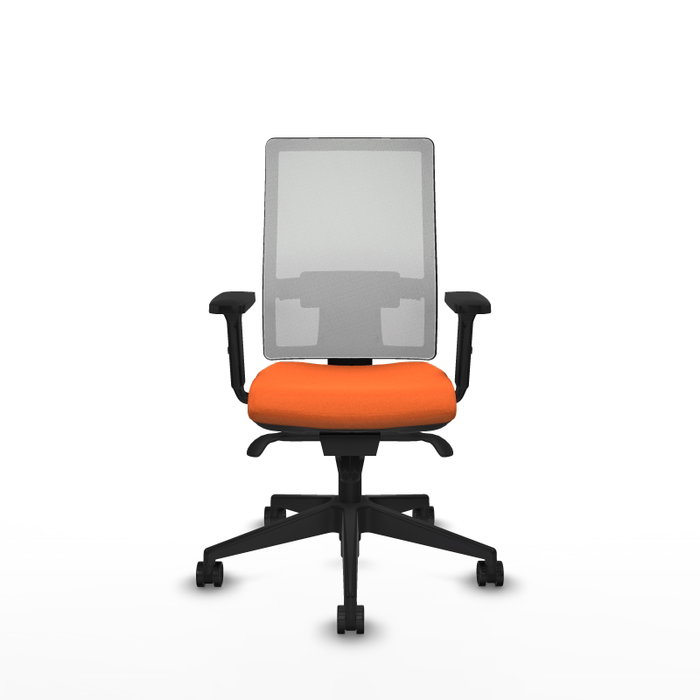 PIQUERAS Y CRESPO Silla de oficina Horna con Mecanismo Sincro, Tela Naranja y Malla Blanca