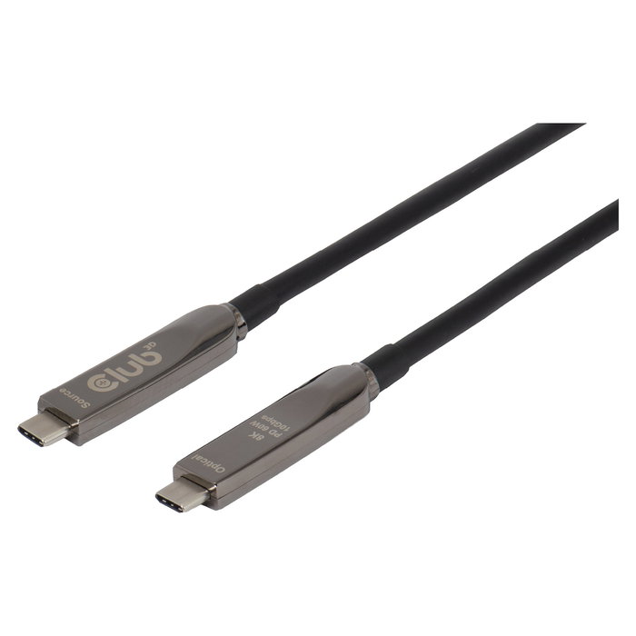 Club 3D USB Type C CAC-2580 Cable USB-C a USB-C 15 m Negro, Bi-Direccional, 10 Gbit/s, USB PD 60W, Carga Rápida, Plug and Play