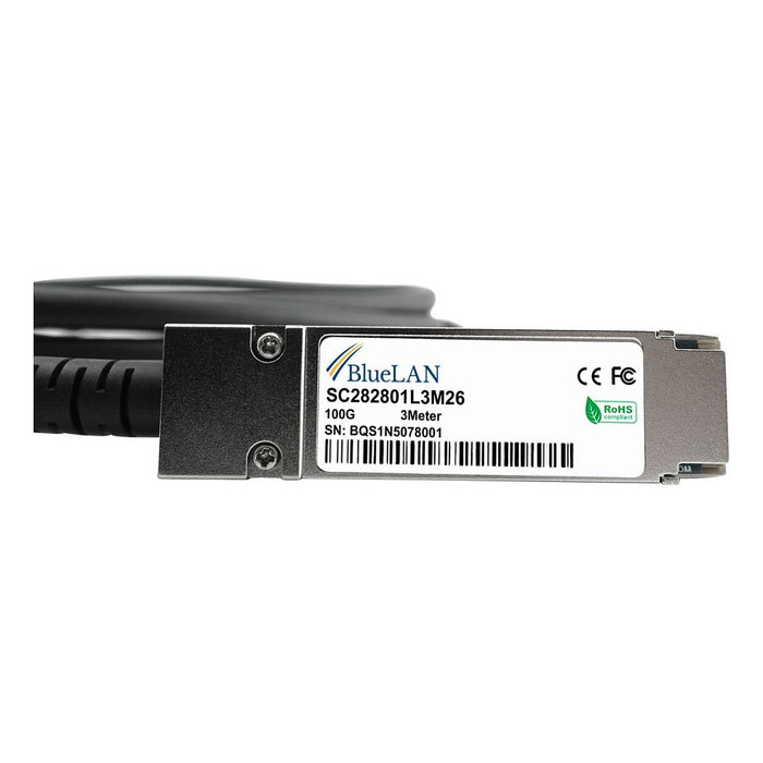 BlueOptics QSFP-100G-CU1M-BL 100Gb 1m QSFP28 DAC BlueOptics QSFP-100G-CU1M-BL 100Gb 1m QSFP28 DAC