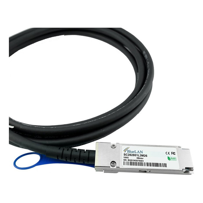BlueOptics QSFP-100G-CU1M-BL 100Gb 1m QSFP28 DAC BlueOptics QSFP-100G-CU1M-BL 100Gb 1m QSFP28 DAC