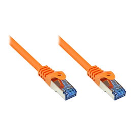 GoodConnections Cat6A Patch Cable S/FTP HF, Cable de Red Naranja 1 m, 10GBase-T, 10000 Mbit/s, 500 MHz, Categoría 6A, Conectores RJ-45 Macho Chapados en Oro
