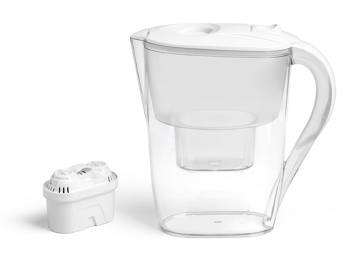 Kinvara Jarra Purificadora de Agua con Filtro 2,6L, Capacidad 2.6 Litros, Dimensiones 26x26.5x10.8 cm, Color Blanco Transparente (Set de 6)