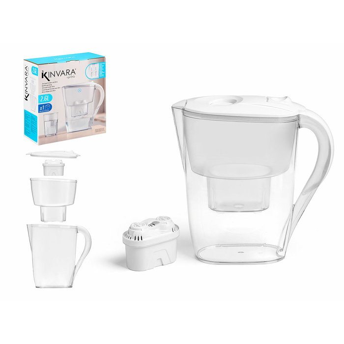 KINVARA Jarra Purificadora de Agua con Filtro 2,6L KINVARA Jarra Purificadora de Agua con Filtro 2,6L