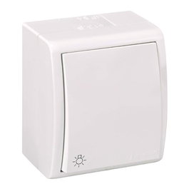 Simon Pulsador de superficie Aquarius blanco con grabado de luz
