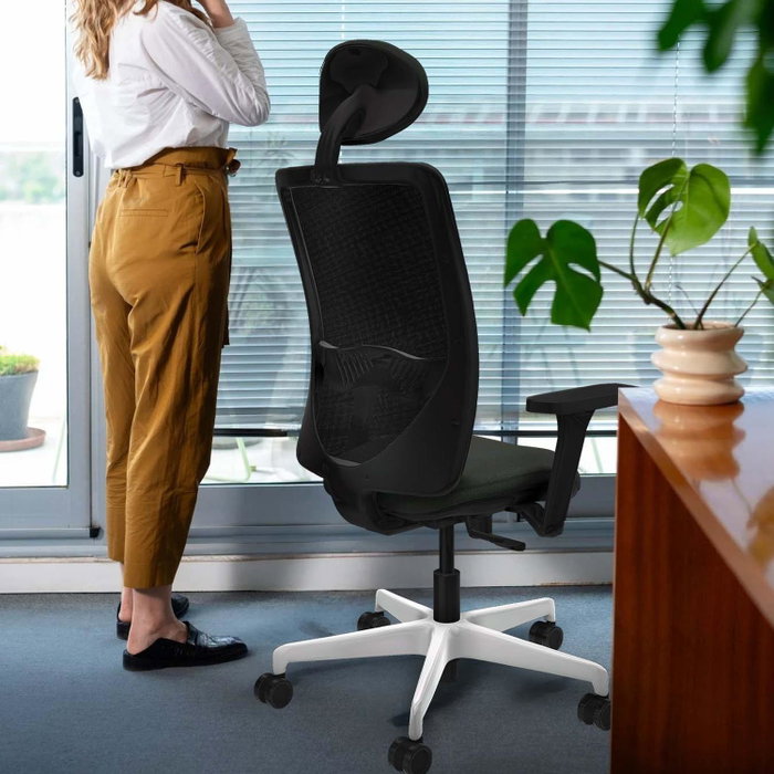 PIQUERAS Y CRESPO Silla de oficina Zulema con mecanismo Sincro, Brazos 3D y Cabecero Fijo