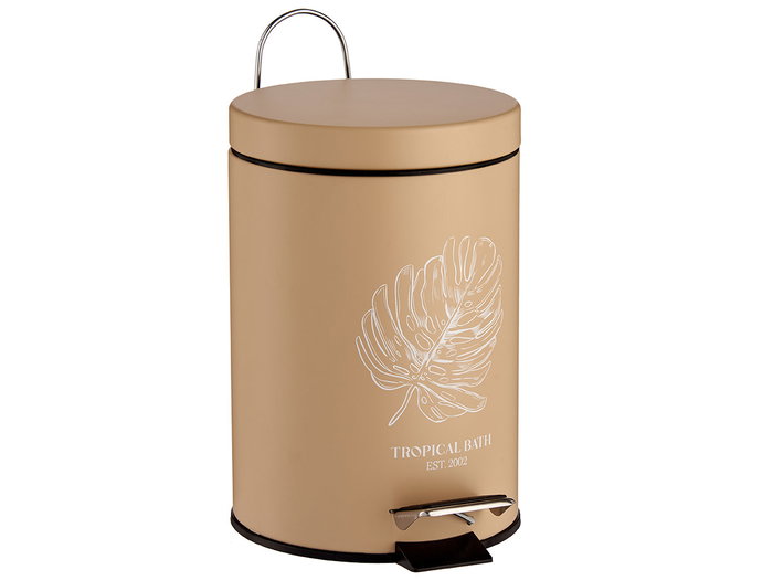 Berilo Papelera Tropical Bath 3 L Beige Blanco 23 x 24.5 x 17 cm (Set de 6)
