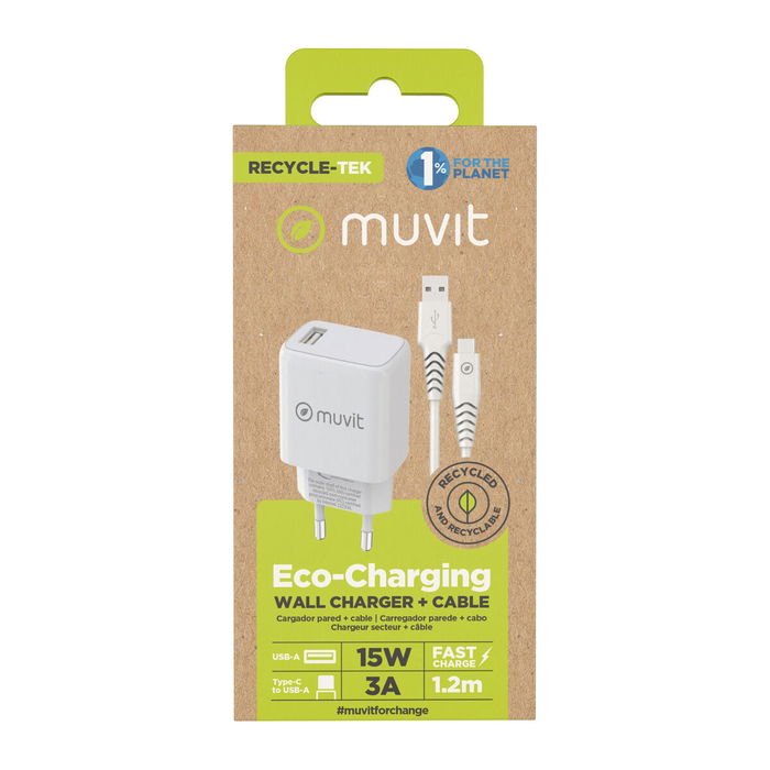 Cargador de Pared Muvit Blanco 12 W Cargador de Pared Muvit Blanco 12 W